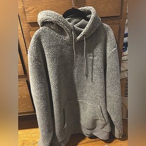 Only NY Grey Sherpa Fleece Hoodie Sweatshirt